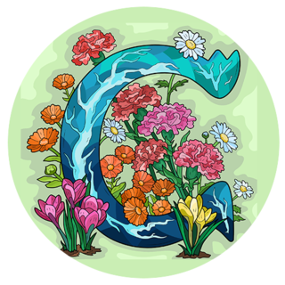 Letter Surrounded by Plant