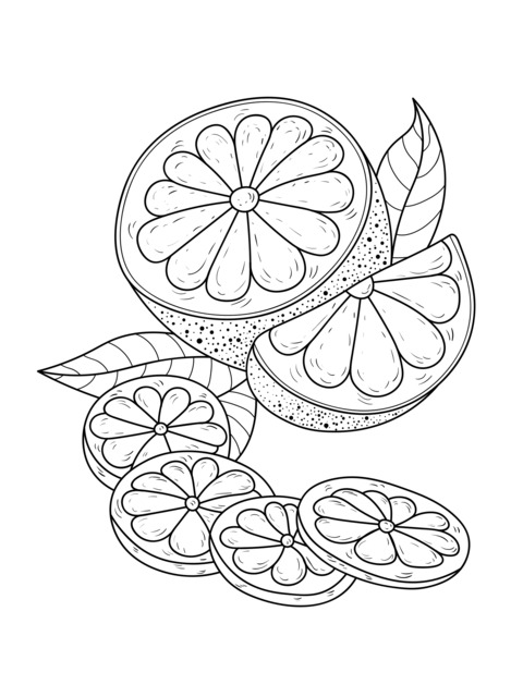 Lemon Slices Coloring Page