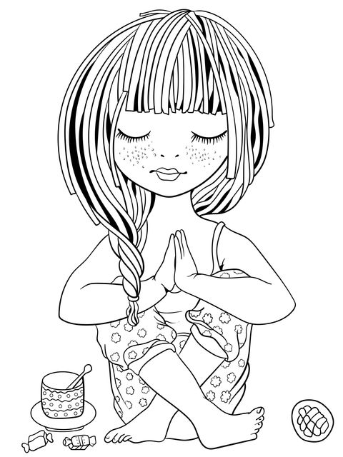 Meditating Girl Coloring Page: Enjoy a Peaceful Creative Time