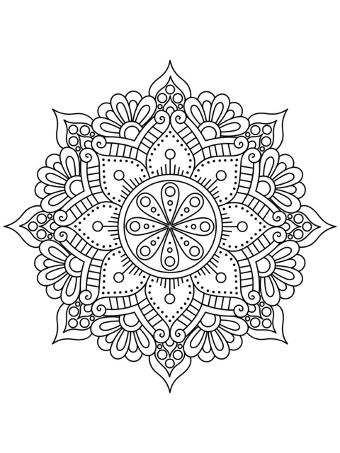 Linda página de colorir mandala