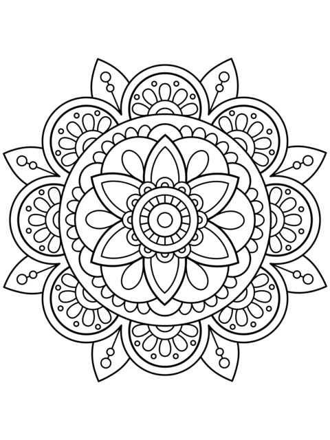 Linda Página de Colorir Mandala