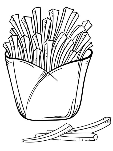 French Fries Coloring Page: Add Color to Delicious Fries