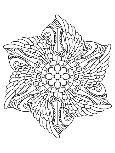 Bonito Patrón de Página para Colorear Mandala