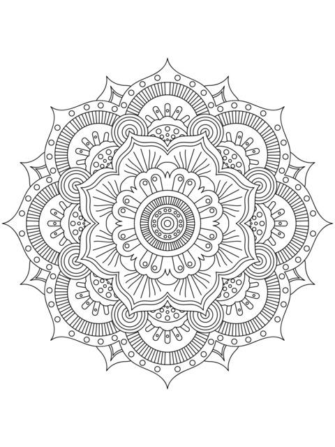 Exquisite Mandala Coloring Page