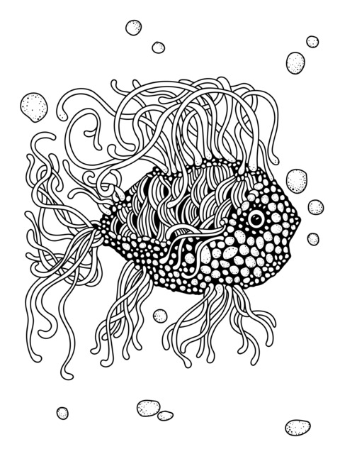 Fantasy Marine Creature Coloring Page