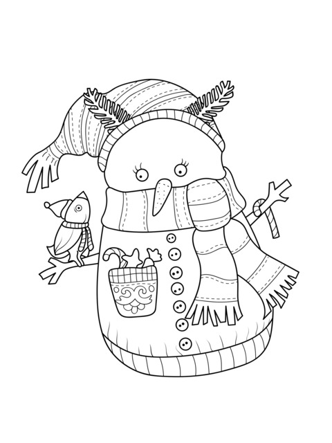 Cute Snowman Coloring Page