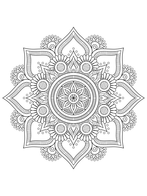 Lindo Página de Colorir Mandala