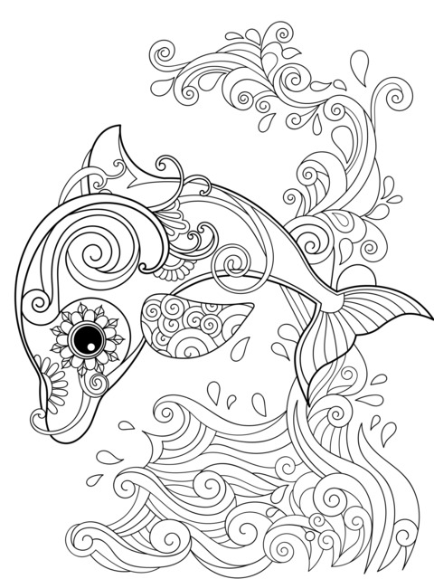 Exquisite Dolphin - themed Coloring Page