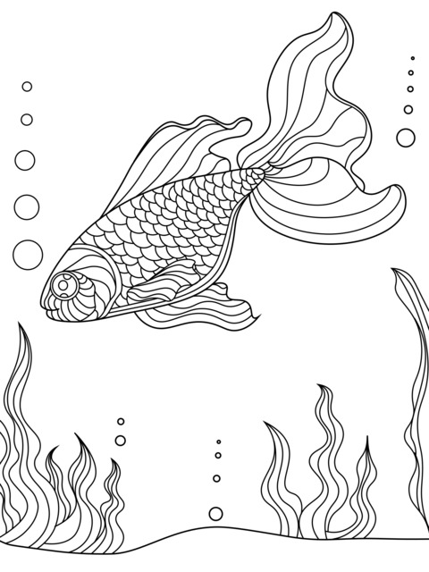 Colorful Goldfish Coloring Page