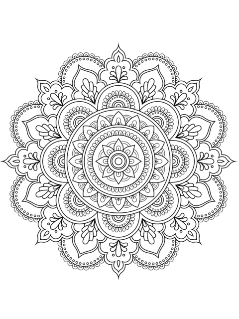 Lindo Página de Colorir Mandala