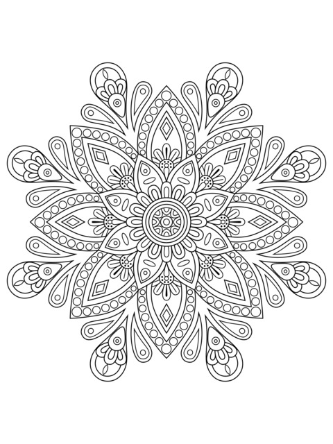 Bonito Patrón de Página de Colorear Mandala