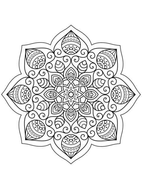 Exquisito Padrão de Página de Colorir Mandala