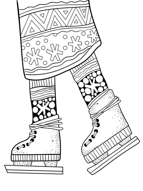 Skater's legs in patterned clothing