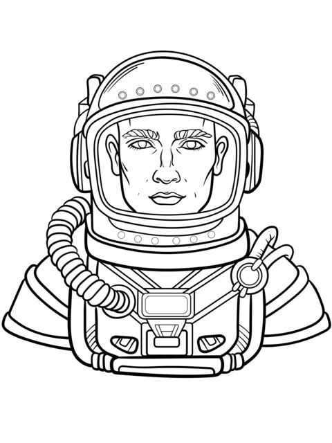 Página para colorear de tema astronauta