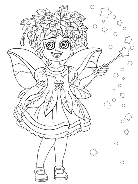 Cute Fairy Coloring Page