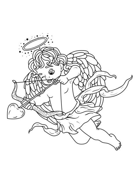 Cute Cupid Coloring Page