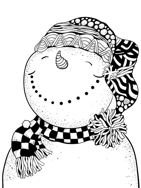 Cute Snowman Coloring Page