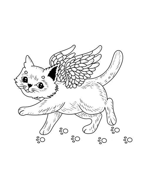 Running Kitten with Wings