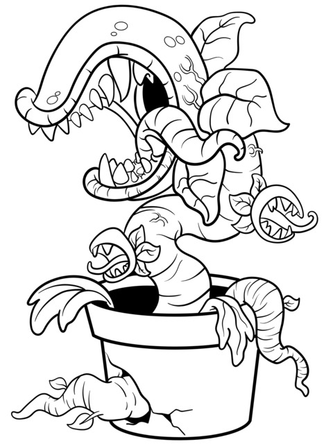 Cartoon Image of a Man - Eating Plant