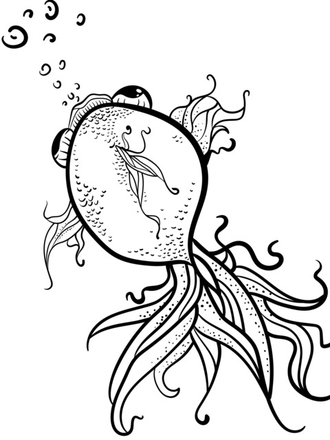 Fantasy Goldfish Coloring Page