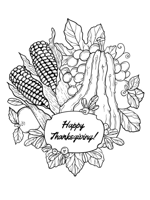 Thanksgiving - themed Coloring Page