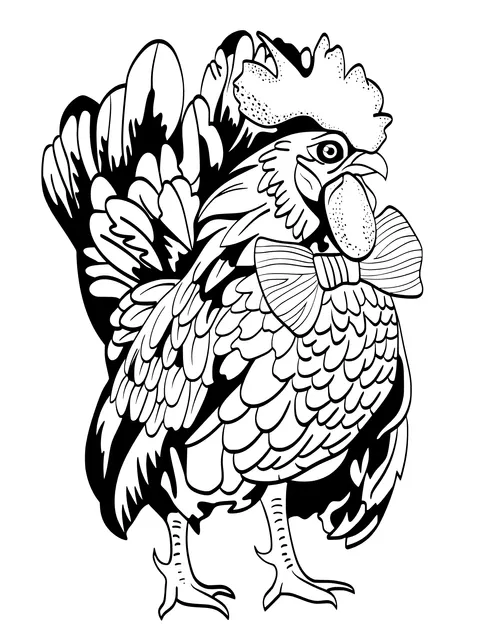 Rooster with Bow - tie