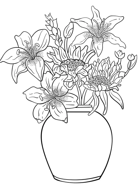 Colorful Flowers in a Vase
