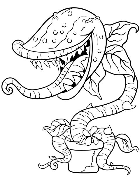 Fun Carnivorous Plant Coloring Page