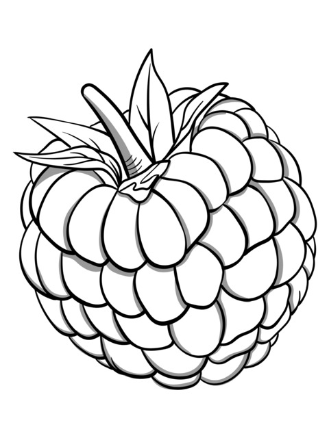 Cute Raspberry Coloring Page