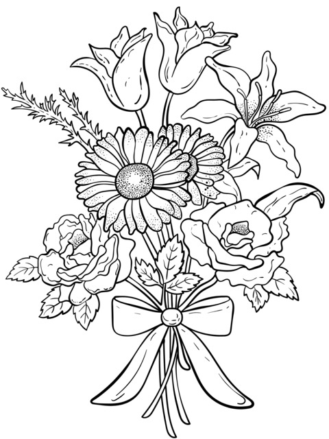 Colorful Flower Coloring Page