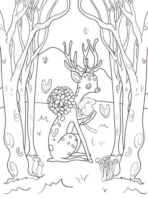 A Dreamy Deer in the Forest