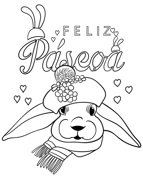 Cute Rabbit Festival - themed Coloring Page