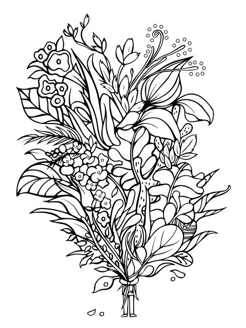 Colorful Flower Coloring Page