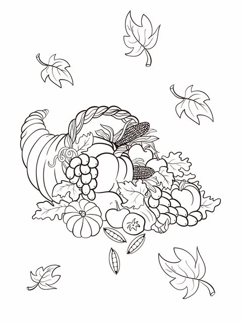 Cornucopia - themed Coloring Page