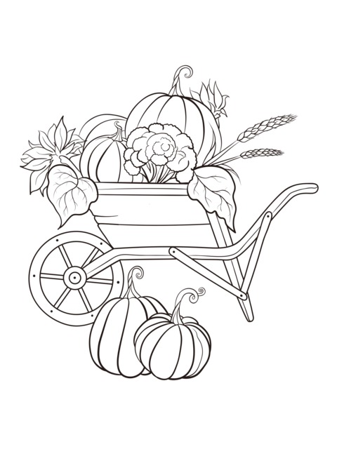 Wheelbarrow full of vegetables and fruits