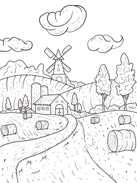 Rural Windmill Landscape