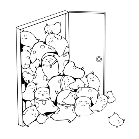 Cabinet full of cute creatures