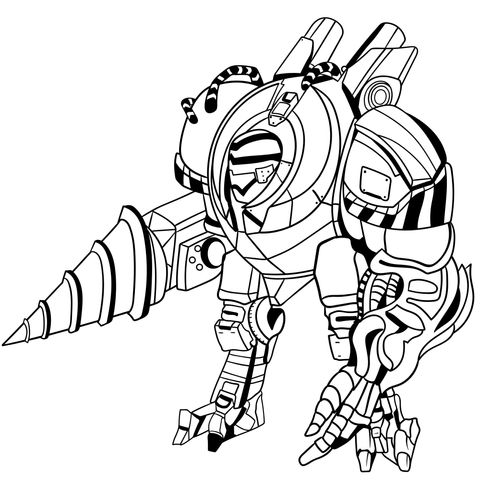 Cool Mechanical Monster Coloring Page