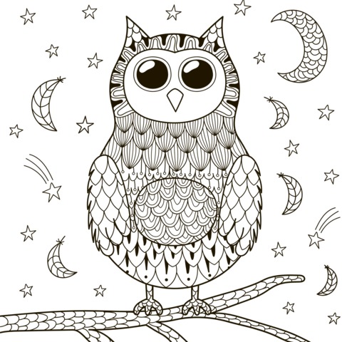 Cute Owl Coloring Page