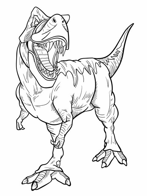 T - Rex Coloring Page: A Fierce and Adorable Prehistoric Beast