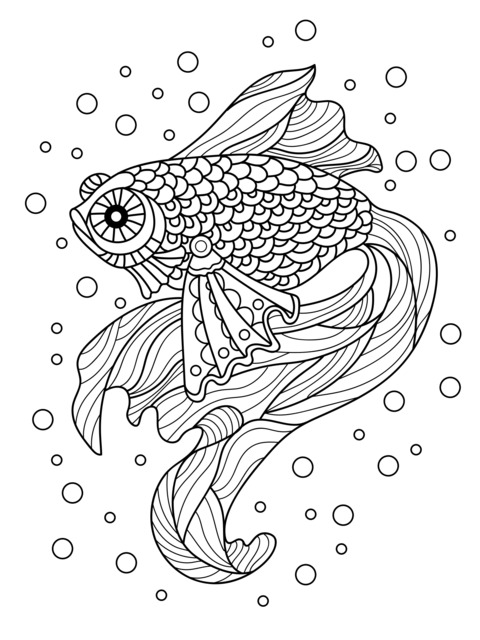 Goldfish - themed Coloring Page