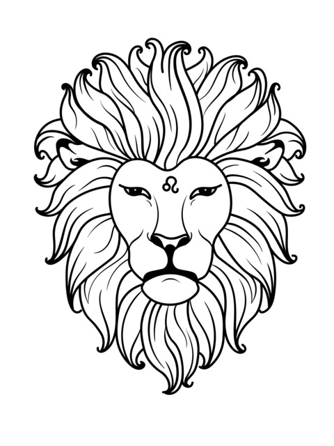 Lion - themed Coloring Page