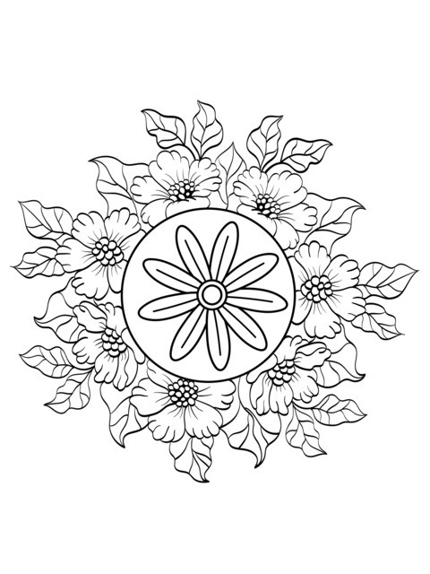 Floral - themed Coloring Page