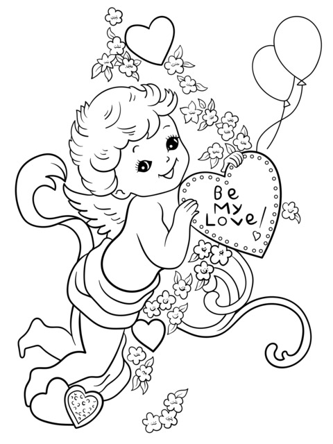 Cupid Valentine's Day Coloring Page