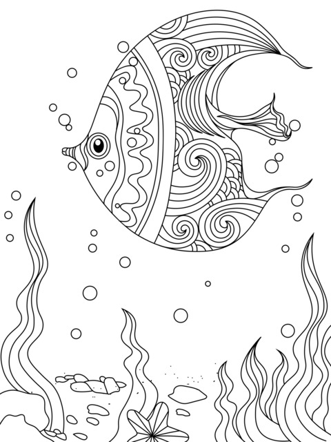 Exquisite Ocean Fish Coloring Page