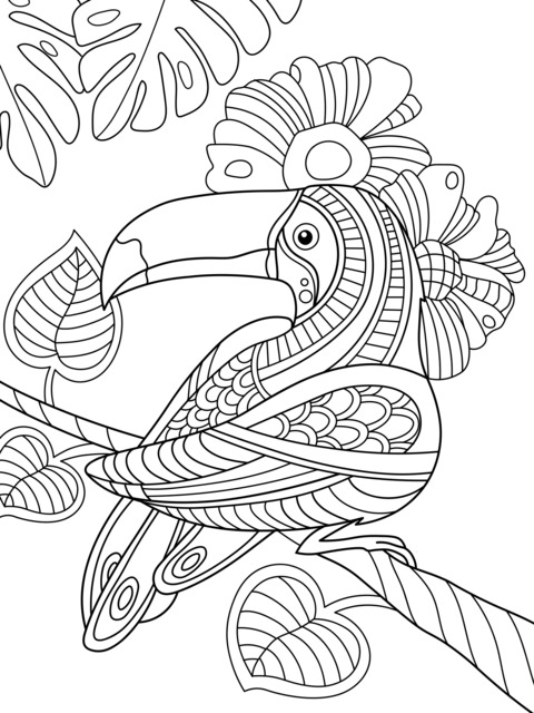 Colorful Toucan Coloring Page