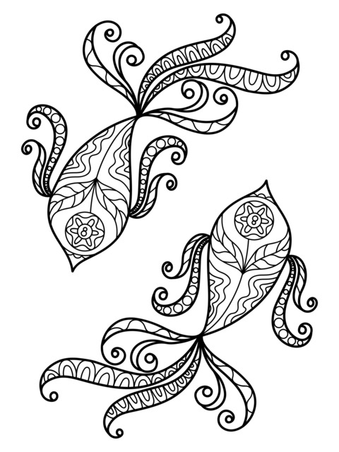 Exquisite Decorative Fish Coloring Page