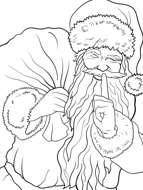 Divertido Pagina de Colorear de Santa Claus