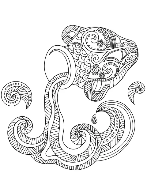 Colorful Decorative - style Chameleon Illustration