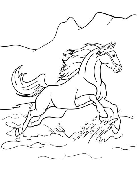 Galloping Horse Coloring Page